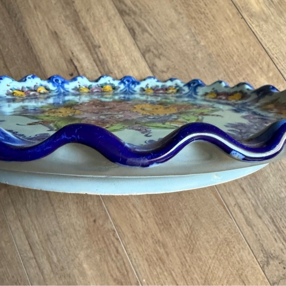 Handpainted Vestal Alcobaca Porcelain Plate 14”~Portugal - Picture 5 of 8